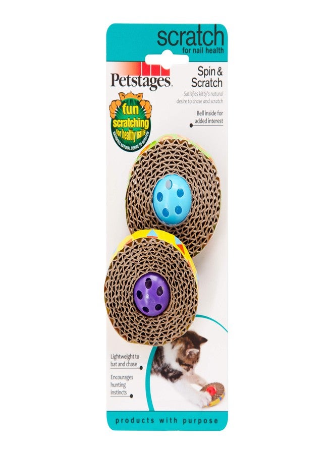 Petstages: - Spin & Scratch Catnip Toss and Bat Cat Toy | Great for Interactive & Solo Play | Satisfies Your Kitty's Natural Urges to Scratch | Redirects Destructive Clawing Behavior - (Pack of 3) - Image 2